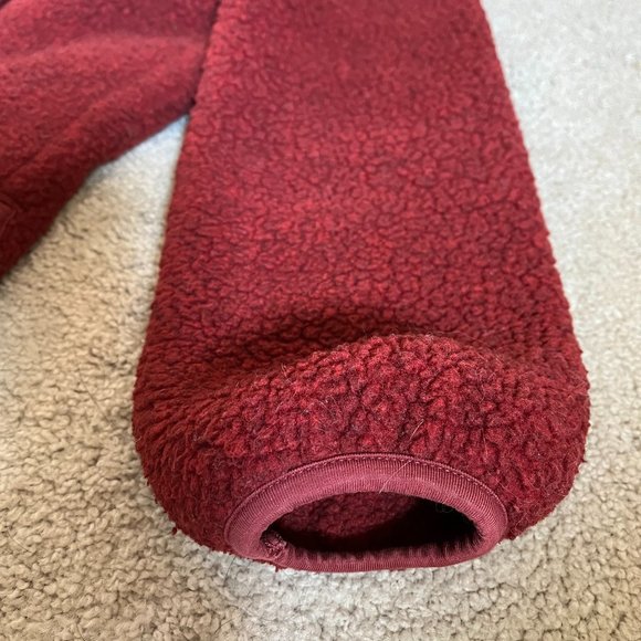 Madewell XXS Red Half-Zip Polartech Sherpa Fleece, Gently Used, Kangaroo Pocket - Picture 9 of 10